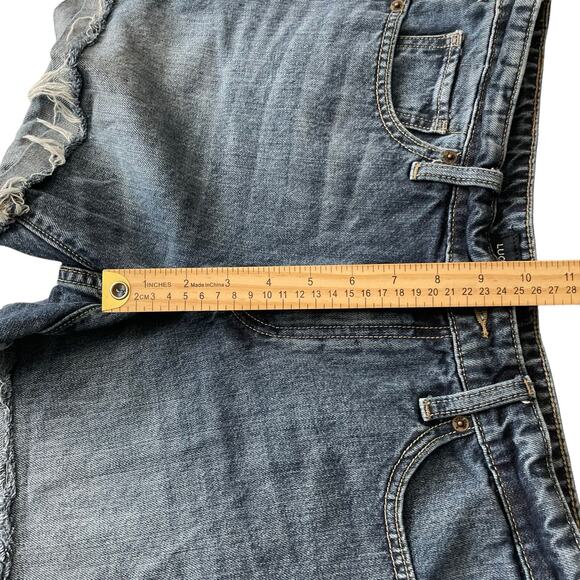 Lucky Brand Womens Jean Shorts Size 4/27 Mid Rise The Boyfriend Short Blue Denim - Picture 10 of 11